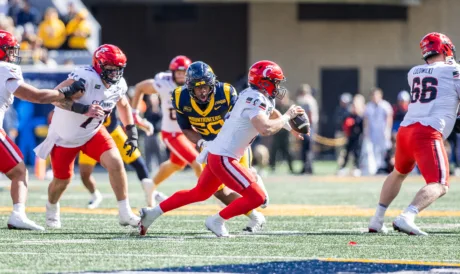 Pass rusher Harper Holloman embraces contact, continuing to improve as a major piece for WVU football